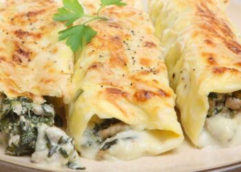 Canelones de espinacas y queso. Receta fácil y rápida para poder disfrutar en cualquier momento