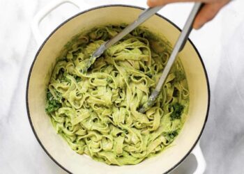 Pasta con salsa de aguacate, receta fácil y sabrosa con fetuccini o espaguetis